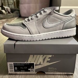 Nike Air Jordan 1 Retro Low OG in Neutral Gray and Metallic Silver
